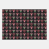 Kerst Candy Cane Sweets Patronen Inpakpapier Vel (Voorkant)