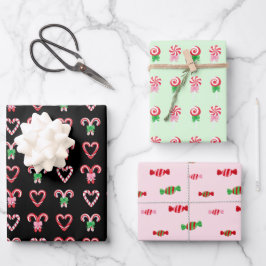 Kerst Candy Cane Sweets Patronen Inpakpapier Vel