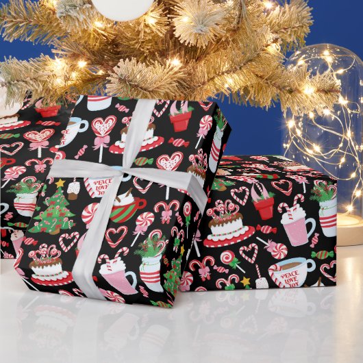 Kerst Candy Cane Sweets Patroon Cadeaupapier (Feestdagen)