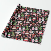 Kerst Candy Cane Sweets Patroon Cadeaupapier (Uitgerold)