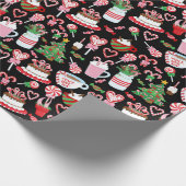 Kerst Candy Cane Sweets Patroon Cadeaupapier (Hoek)