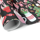 Kerst Candy Cane Sweets Patroon Cadeaupapier (Rol Hoek)