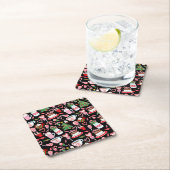 Kerst Candy Cane Sweets Patroon Kartonnen Onderzetters (Insitu)