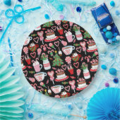 Kerst Candy Cane Sweets Patroon Papieren Bordje (Feest)
