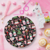 Kerst Candy Cane Sweets Patroon Papieren Bordje (Feest)
