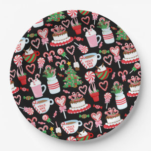 Kerst Candy Cane Sweets Patroon Papieren Bordje