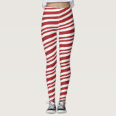 Kerst Candy Cane Vakantie Leggings (Voorkant)
