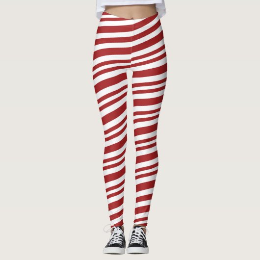 Kerst Candy Cane Vakantie Leggings (Voorkant)