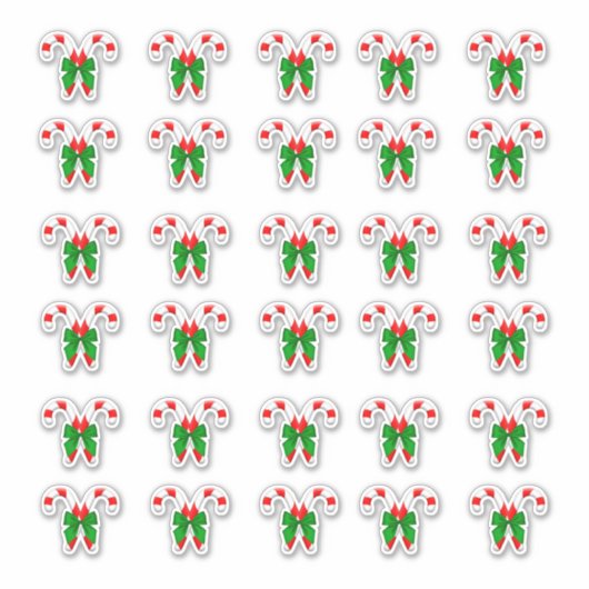 Kerst Candy Canes 30 per vel Sticker (Voorkant)