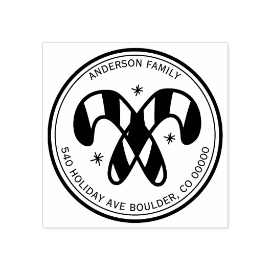 Kerst Candy Canes gepersonaliseerd Rubberstempel (Afrduk)