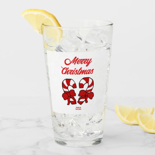 Kerst Candy Canes Glazen Tumbler (Voorkant ijs)