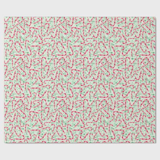 Kerst-Candy Canes op Paisley Textuur Cadeaupapier (Vlak)