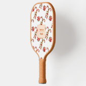 Kerst Candy Canes Speciale aangepaste naam Pickleball Paddle (Links)