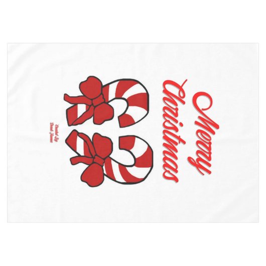 Kerst Candy Canes Tafelkleed (Voorkant (Horizontaal))