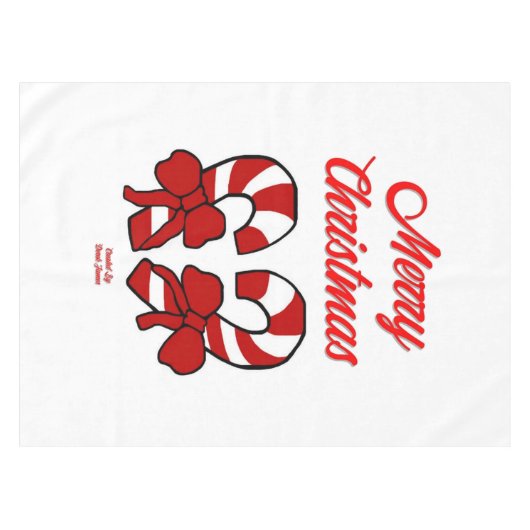 Kerst Candy Canes Tafelkleed (Voorkant (Horizontaal))