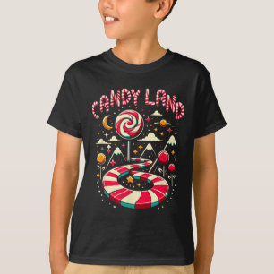 Kerst Candy Land Regenboog Trail Suikerstok Kerstm T-shirt
