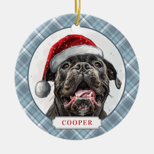 Kerst Cane Corso Keramische Cirkel Ornament (Voorkant)