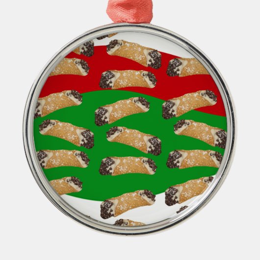 Kerst Cannoli Metalen Ornament (Voorkant)