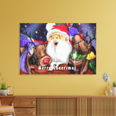Kerst Canvas Print Sinterklaas en Rendieren (Insitu (Woonkamer))