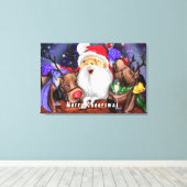 Kerst Canvas Print Sinterklaas en Rendieren (Insitu (Houten vloer))