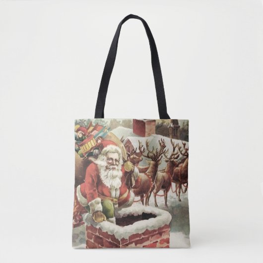 Kerst Canvas tas  Sinterklaas Retro Xmas (Voorkant)