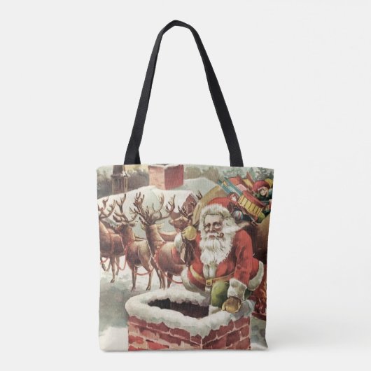Kerst Canvas tas  Sinterklaas Retro Xmas (Achterkant)