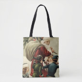 Kerst Canvas tas  Sinterklaas Retro Xmas (Voorkant)