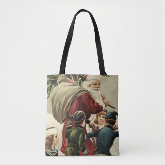 Kerst Canvas tas  Sinterklaas Retro Xmas (Voorkant)