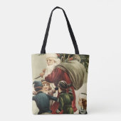 Kerst Canvas tas  Sinterklaas Retro Xmas (Achterkant)