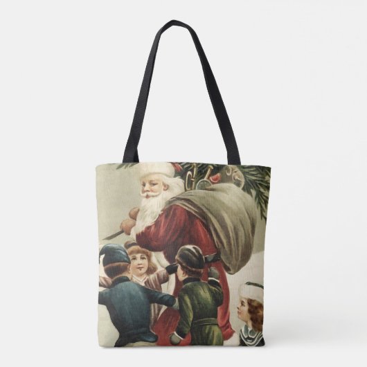 Kerst Canvas tas  Sinterklaas Retro Xmas (Achterkant)
