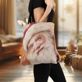 Kerst Canvas tas  Sinterklaas Retro Xmas