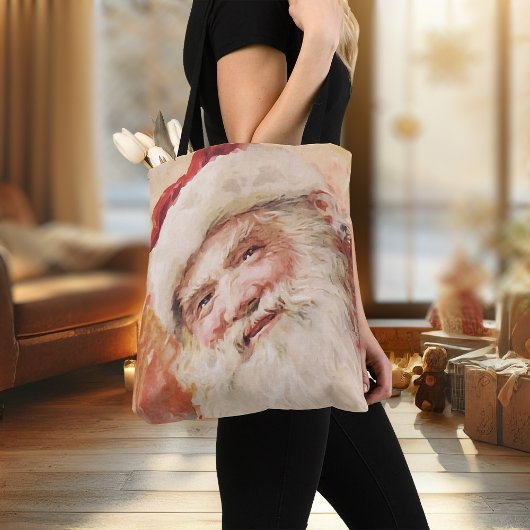 Kerst Canvas tas  Sinterklaas Retro Xmas