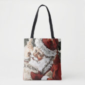 Kerst Canvas tas  Sinterklaas Retro Xmas (Voorkant)