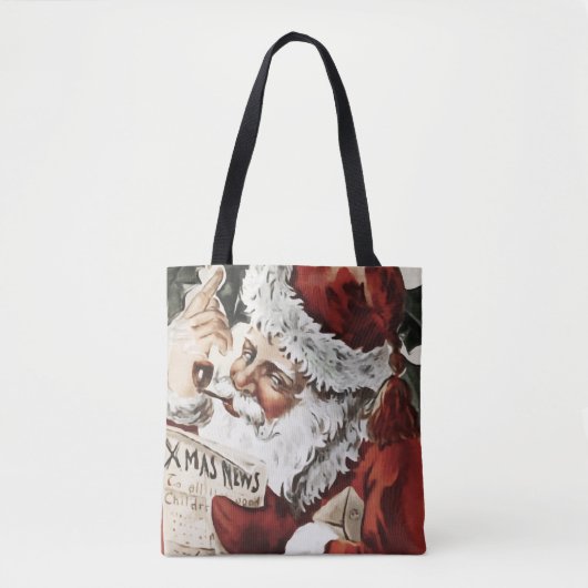 Kerst Canvas tas  Sinterklaas Retro Xmas (Voorkant)