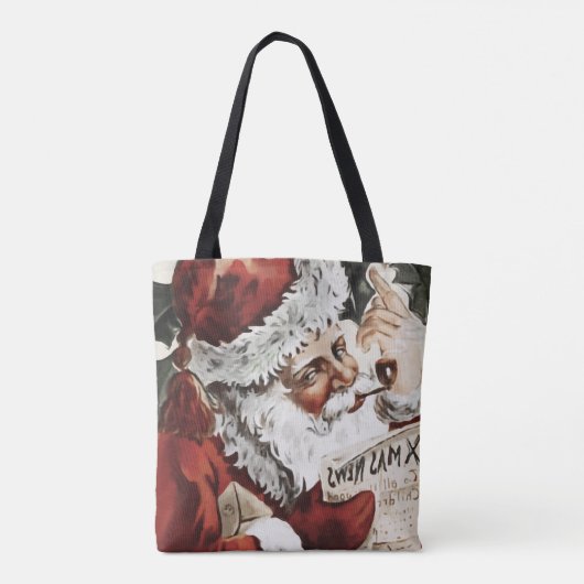 Kerst Canvas tas  Sinterklaas Retro Xmas (Achterkant)