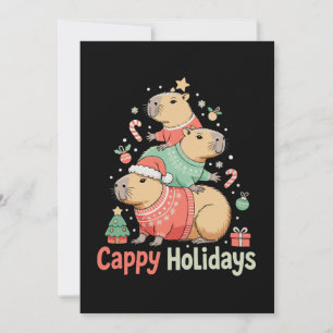 Kerst Cappy Capybara Kerstboom Vakantie Seizoen Feestdagenkaart