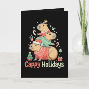 Kerst Cappy Capybara Kerstboom Vakantie Seizoen Kaart