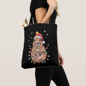 Kerst Capybara met Kerstman Hoed kerstverlichting  Tote Bag (Dichtbij)