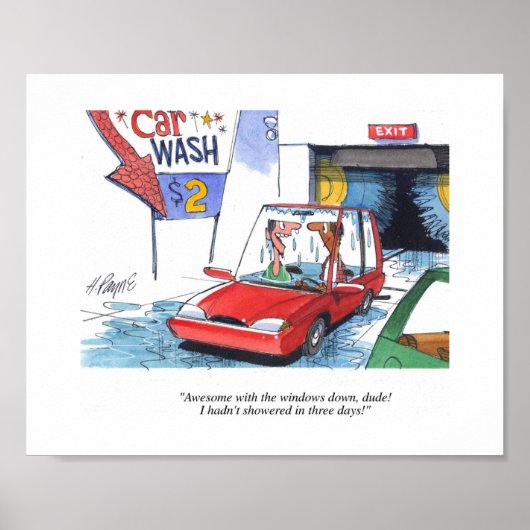 Kerst Car Wash Poster (Voorkant)
