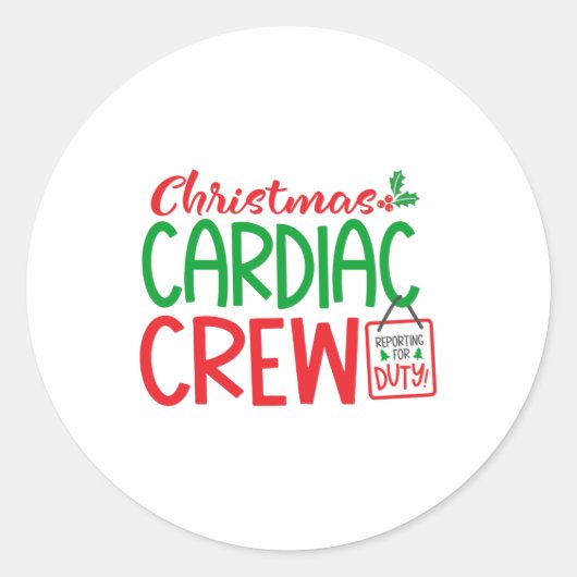 Kerst Cardiac crew, cardiologie afdeling Ronde Sticker (Voorkant)