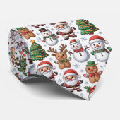 Kerst Caricatuur Stijl Stropdas (Opgerold)