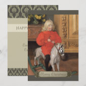 Kerst Carl Larsson Boy op het rotpaard CC1065 Feestdagenkaart (Voorkant / Achterkant)