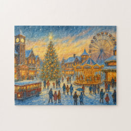 Kerst Carnaval Stad Winterdorp Legpuzzel