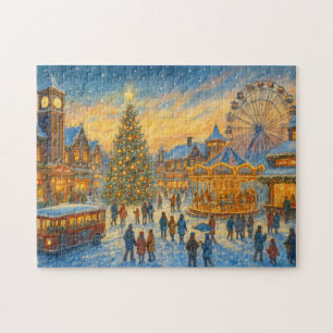 Kerst Carnaval Stad Winterdorp Legpuzzel