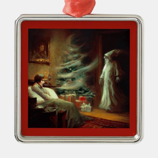 Kerst Carol Ghost van Kerstmis cadeau Metalen Ornament (Voorkant)