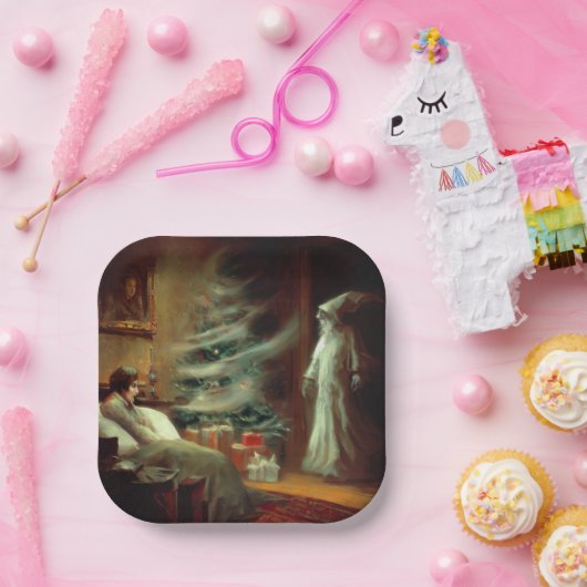 Kerst Carol Ghost van Kerstmis cadeau Papieren Bordje (Feest)