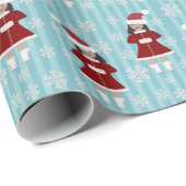 Kerst Carol Meisje Wrapping Papier (Rol Hoek)