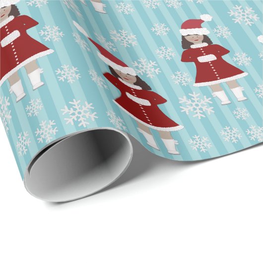 Kerst Carol Meisje Wrapping Papier (Rol Hoek)