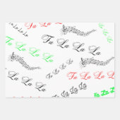 Kerst Carol thema-Fa, la, la, Inpakpapier Vel (Voorkant 3)