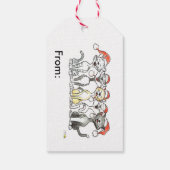 Kerst carol zingen katten cadeaulabel (Achterkant)